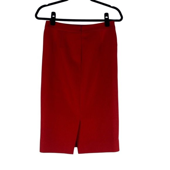 J Crew 100% Wool No. 2 Pencil Skirt 0T Tall Red 15248 - Picture 2 of 5